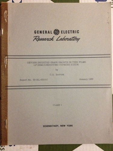 GENERAL ELECTRIC RESEARCH &amp; DEVELOPMENT OXYGEN INHIBITED GRAIN GROWTH THIN FILMS