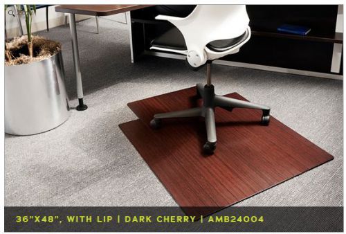 Anji Mountain bamboo chair mat 36X48&#034; in cherry with lip (23-11/16&#034; x 9-7/8&#034;)