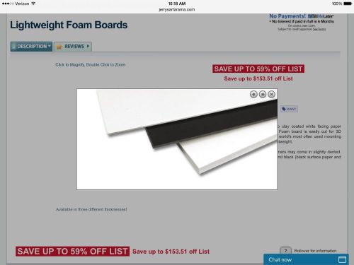 Foam Board 1/2&#034; thick - White 20&#034;x30&#034; (9 Shts)