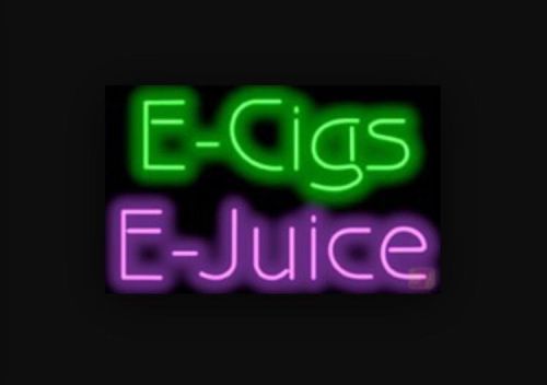 Neon Sign E-CIGS E-JUICE In Green &amp; Purple