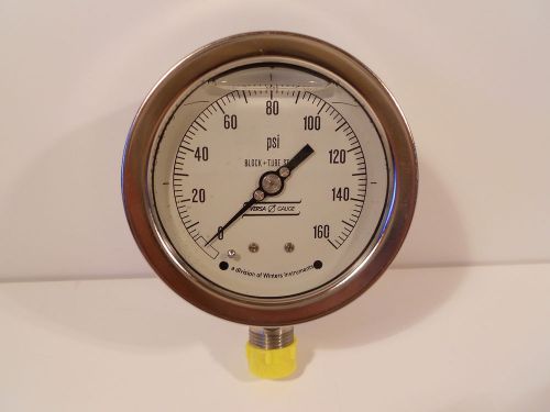 Versa gauge 0-160 psi 4&#034; face 1/2&#034; npt stainless steel glycerin-filled nib for sale