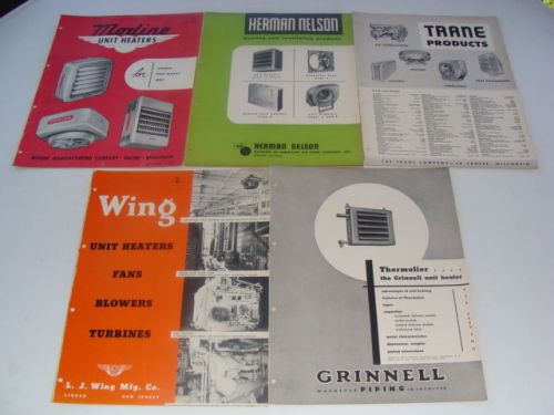 Lot of 5 Vintage 1950&#039;s Unit Heaters Sale Brochures
