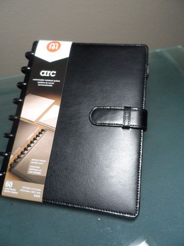 Staples ARC Customizable Leather Notebook System, Black