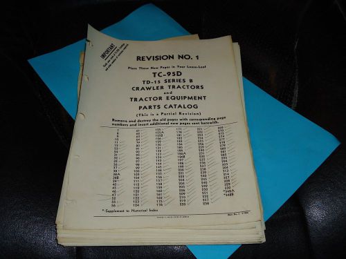 1966 International TD-15 Parts Catalog Revision pages