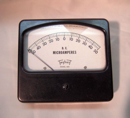 Vintage triplett  dc panel meter --  0 to 50 microamp scale for sale