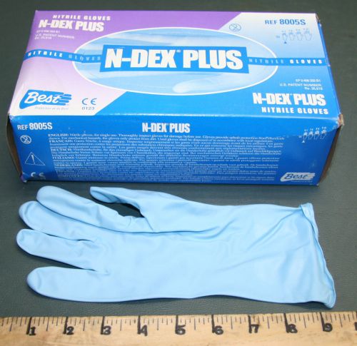 Box of (50) n-dex plus ambidextrous nitrile gloves - small for sale