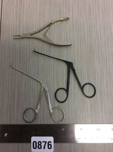 Storz Richards ENT MicroSurgery Cupped Ear Biopsy Forceps Curved Lot of 3 #876