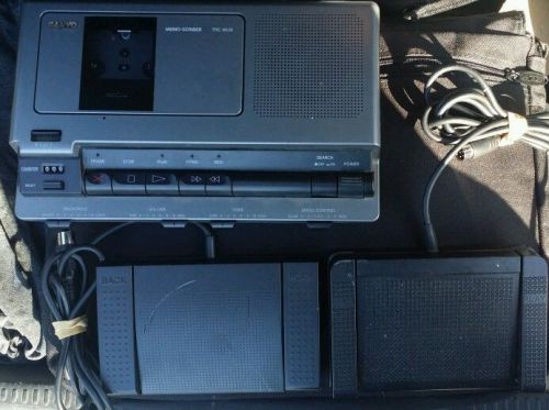 Sanyo BUNDLE Memo-Scriber TRC 8030 CASSETTE Transcriber FS-53 &amp; FS-55 foot pedal