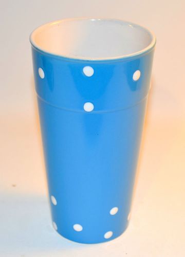 Retro Style Ceramic Drinking Glass or Small Vase Blue White Dots Aooot China