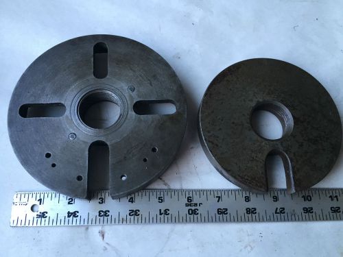 LOT OF TWO 1/8&#034; THREAD FACE PLATE(S) MACHINIST JEWELERS WATCH MAKERS LATHE TOOLS