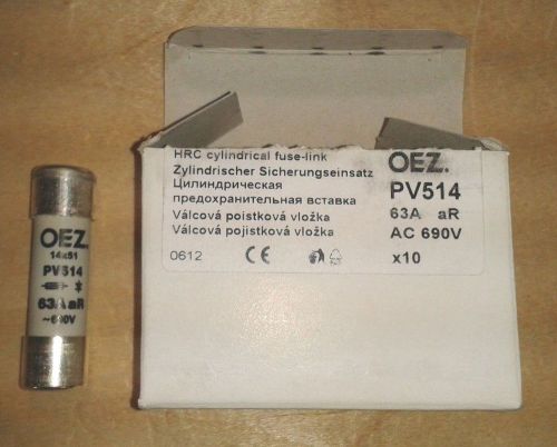 Oez fuse -links for semiconductor protection pv514 63a gr 14x51mm, new for sale