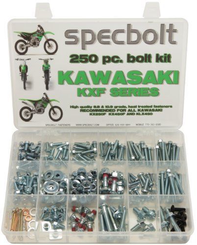 250pc Specbolt Kawasaki KXF 250 450 four stroke Bolt Kit for Maintenance &amp; Resto