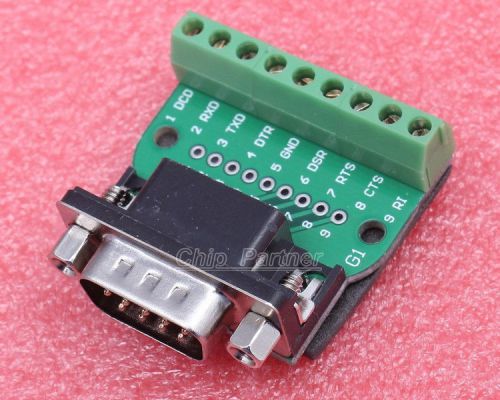 DB9-G1 DB9 Nut Type Connector 9Pin Male Adapter Terminal Module RS232