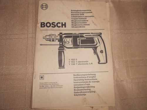 Bosch  Hammer Drill Operating Instructions