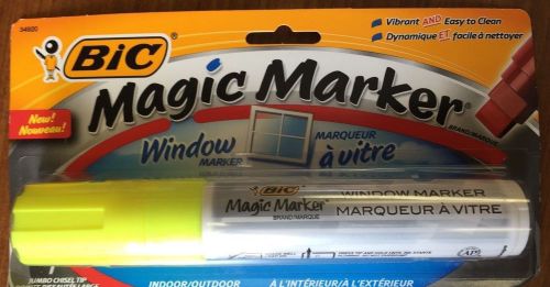 BIC Magic Marker Window Marker Yellow Jumbo Chisel Tip 34920 New FREE SHIPPING