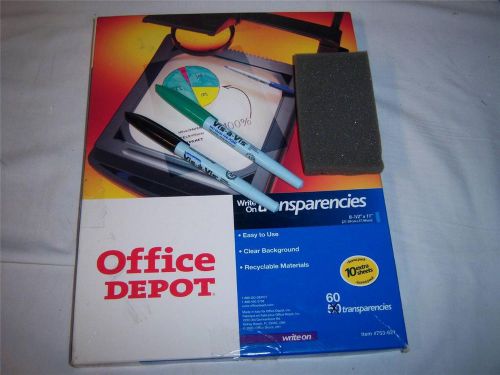Office Depot B&amp;W Copier Transparencies Transparency Film QTY 60 with (2) markers