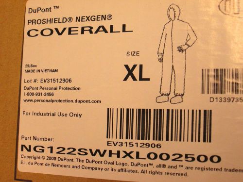 QTY 25 NEW DuPont Proshield NexGen XL Coverall Hood Boots PREPPER Suit NG122SWH