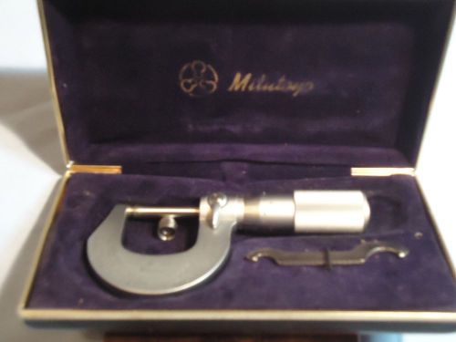 Mitutoyo 0-1&#034; outside micrometer calipers with case in fine condition for sale