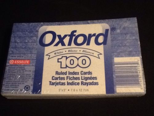 Oxford White Ruled Index Cards ( 3&#034; x 5&#034; ) 100 Count