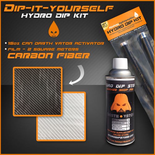 Hydro Dip Kit * 22 sqft * Transfer Printing Film, Carbon Fiber Black &amp; Silver