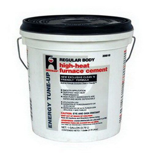 Oatey scs 35610 hercules tan regular body furnace/stove cement, 1 gal bucket for sale