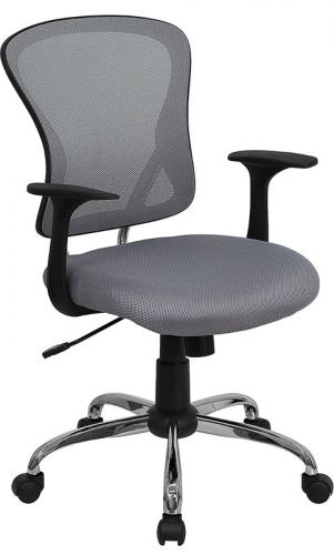 Mid-Back Gray Mesh Office Chair with Chrome Finished Base (MF-H-8369F-GY-GG)