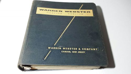 Warren webster heating cooling binder catalog bulletins technical data 1940&#039;s for sale