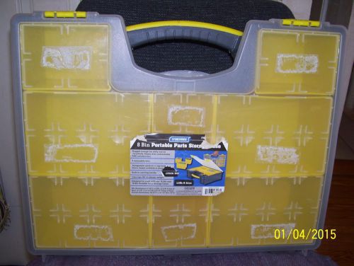 Heavy Duty 8 Bin Portable Parts Storage Case