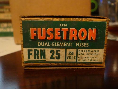 Lot (10) bussman fusetron frn-25 25a 250v class rk5 fuse new for sale