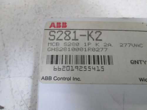 ABB CIRCUIT BREAKER S281-K2 *NEW IN BOX*
