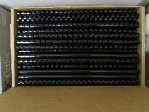 9/16&#034; x 14&#034; Black GBC Cerlox Plastic 25 Ring Comb Binders 90 count