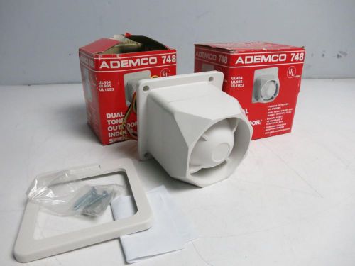 2 Ademco 748 Sirens Dual Tone Indoor Outdoor White 119db fb 10 D25