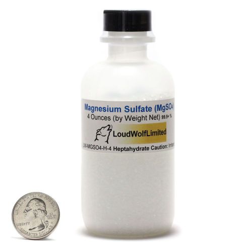 Magnesium sulfate &#034;heptahydrate&#034; / 4 ounces / 99.9% usp food grade / ships fast for sale