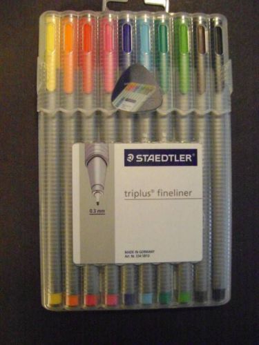 Staedtler Triplus Fineliner Pens ~ 10 Colors