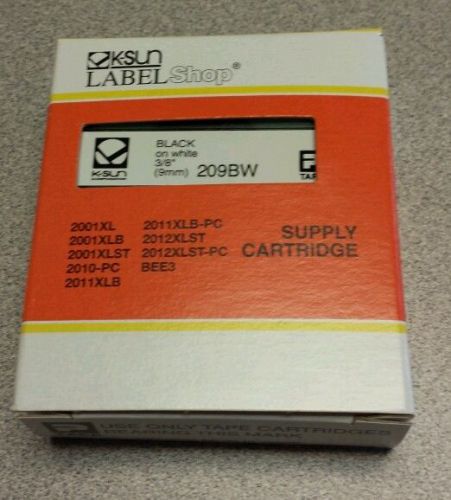 K-sun label shop supply cartridge 209bw. Black on white 3/8 inch
