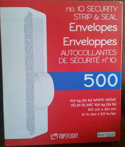 500 Business Envelopes no. 10 - Security Self Stick Seal Adhesive - Top Flight