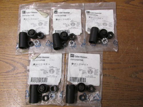 NEW NOS LOT OF 5 Cutler Hammer D970DNKFMB Connector 5 PIN Female Straight Body