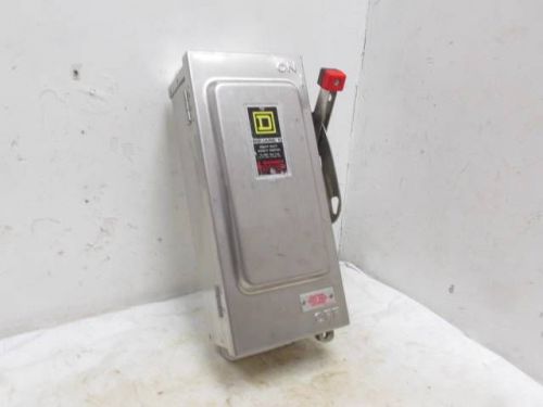 Stainless Steel Square D HU361DS 30 Amp 600v AC Safety Switch Disconnect
