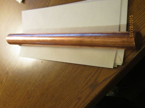 1&#034; copper round rod 12&#034; long solid 1.00&#034; lathe bar stock for sale