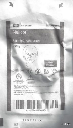 Lot of 24 Nellcor OxiMax™ MAX-R NASAL SpO2 Oxygen Sensors Sterile New Covidien