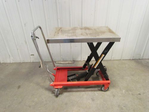 Hydraulic scissor lift table cart 1100 lb load capacity 35&#034; height max for sale