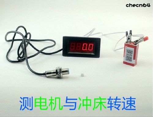 4 digital led tachometer rpm speed meter +hall proximity switch sensor npn for sale