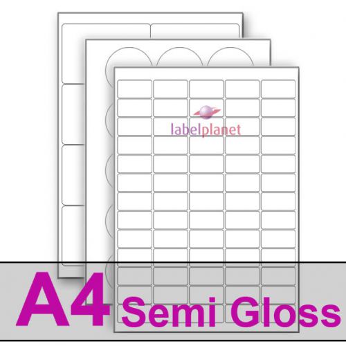 A4 Semi-Gloss Labels Self Adhesive Satin/Silk for Laser Printer Label Planet® SG