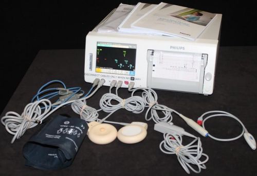 Avalon FM50 Fetal Heart Monitor w M2736A Probes Prenatal M2738A M2705A