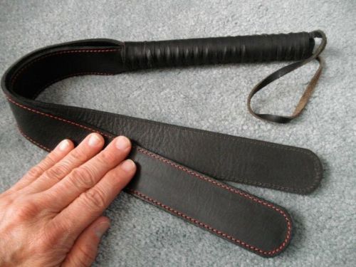 NEW Heavy 2-Tongue SLAPPER TAWSE with Wrapped METAL HANDLE - HORSE TRAINING TOOL