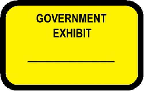 GOVERNMENT EXHIBIT Labels Stickers Yellow  492 per pack