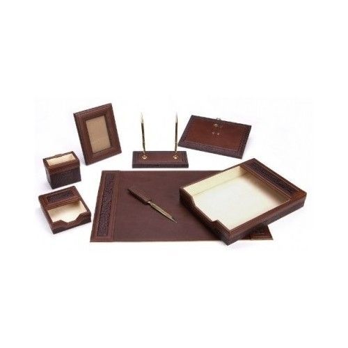 Leather Desk Accessories Paper Tray Letter Opener Frame Blotter Holder Stand New