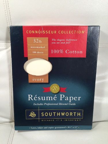 Resume paper Ivory Southworth Connoisseur Collection 100%  Cotton 55 Sheets
