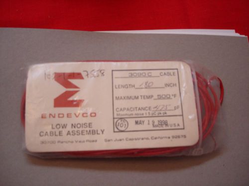 Accel  Cable, Endevco Low Noise 180 inch Red 500F  10-32 Microdot to 10-32
