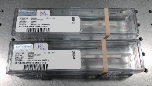 NEW Nothrop Grumman Synoptics Nd:YAG Laser Rod 4mm x 105mm 1.0% Sealed
